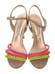 Roberto Festa Leather Colorblock Pattern Slingback Sandals