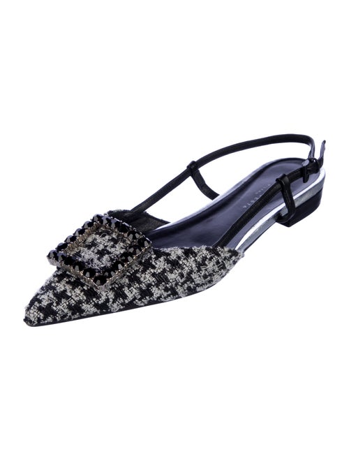 Roberto Festa Tweed Printed Slingback Flats
