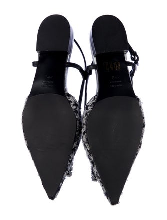 Roberto Festa Tweed Printed Slingback Flats