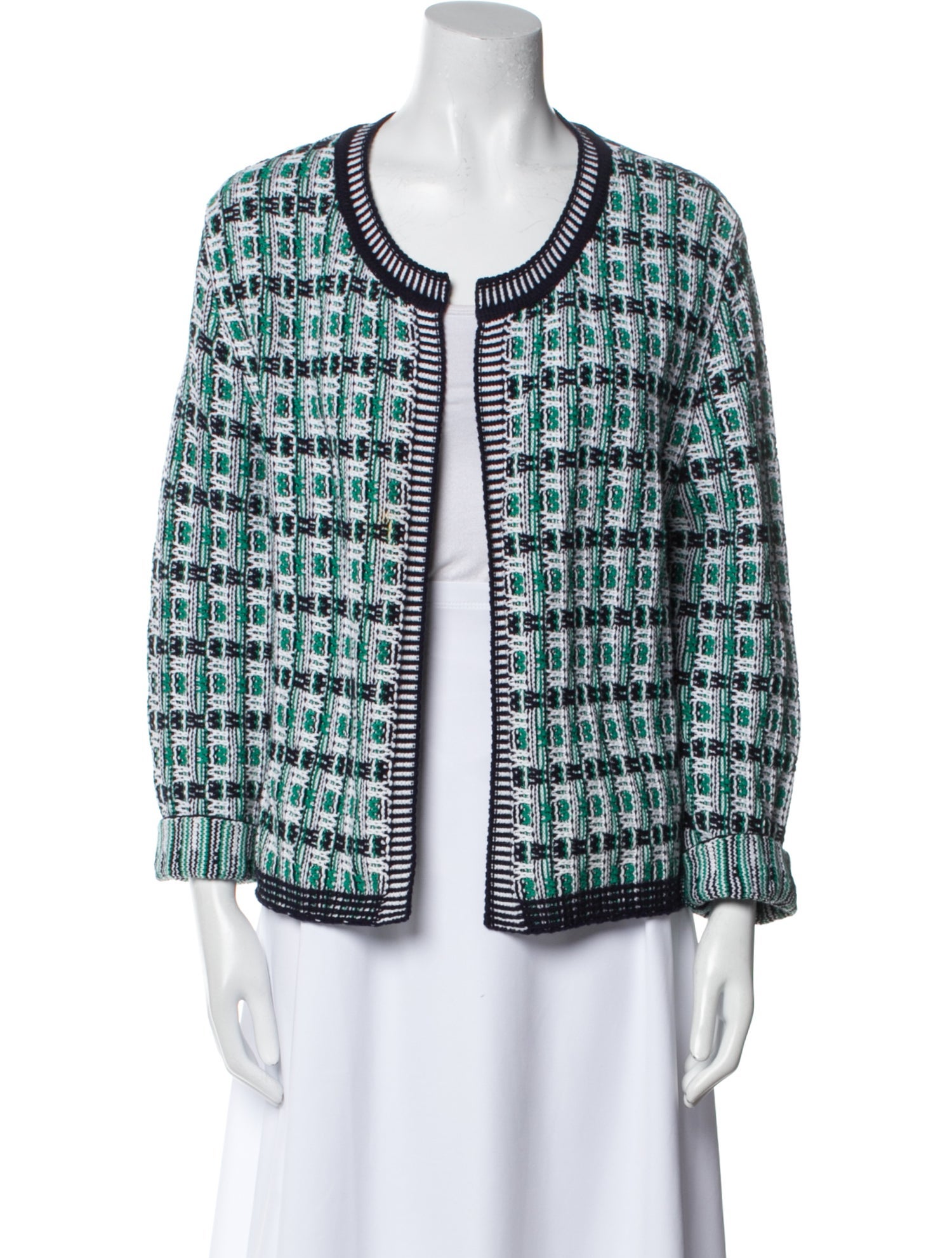 RIANI Plaid Print Scoop Neck Sweater