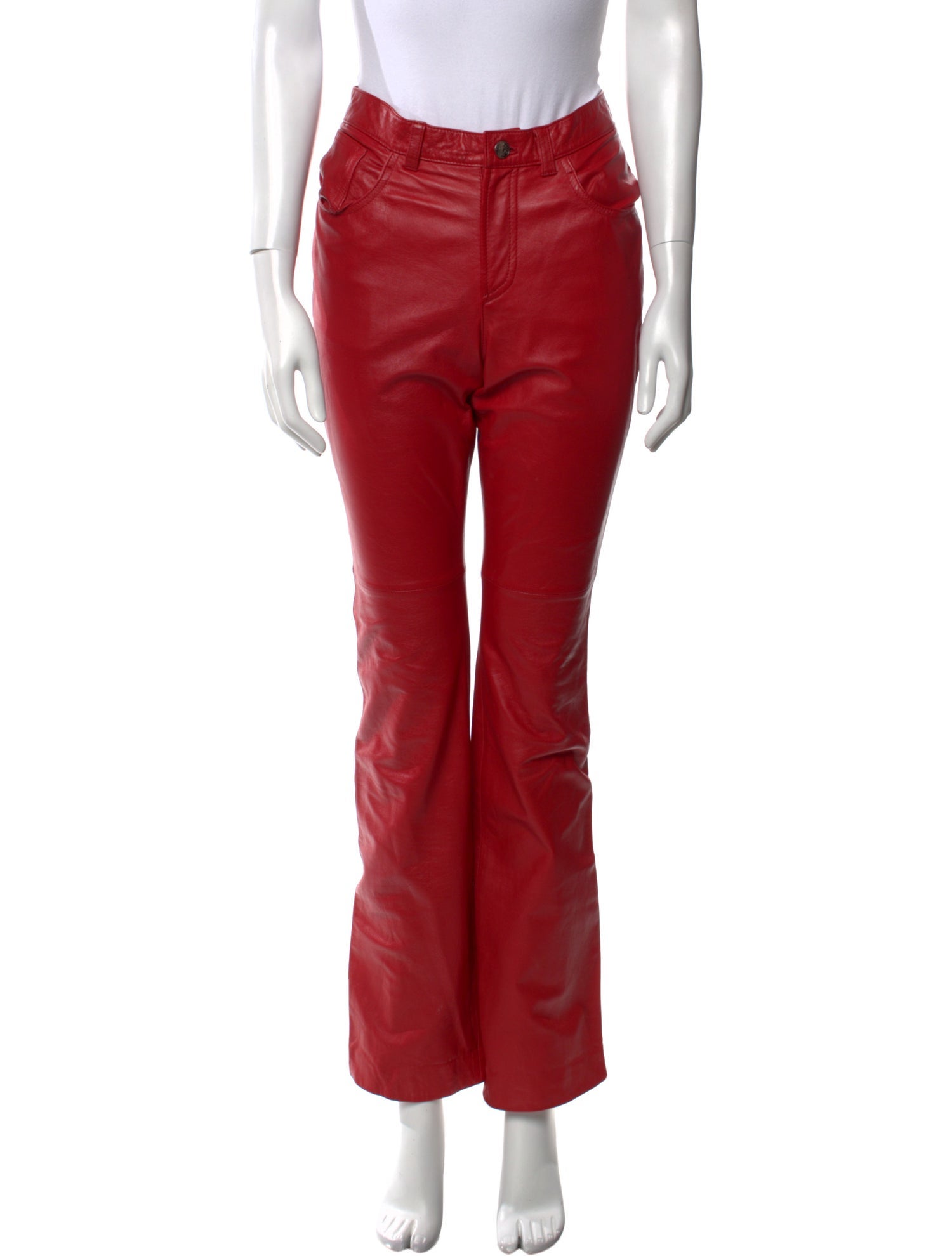 Ralph Ralph Lauren Leather Straight Leg Pants