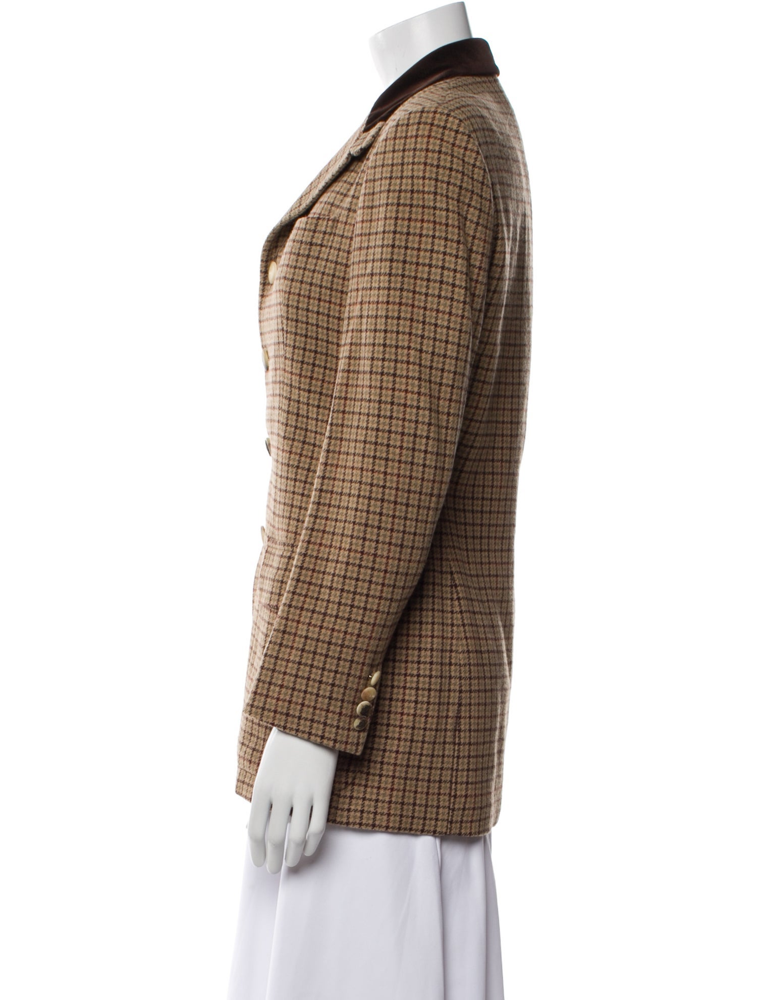 Ralph Ralph Lauren Wool Plaid Print Blazer