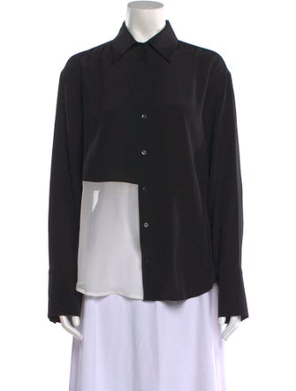 SIR. Silk Long Sleeve Button-Up Top