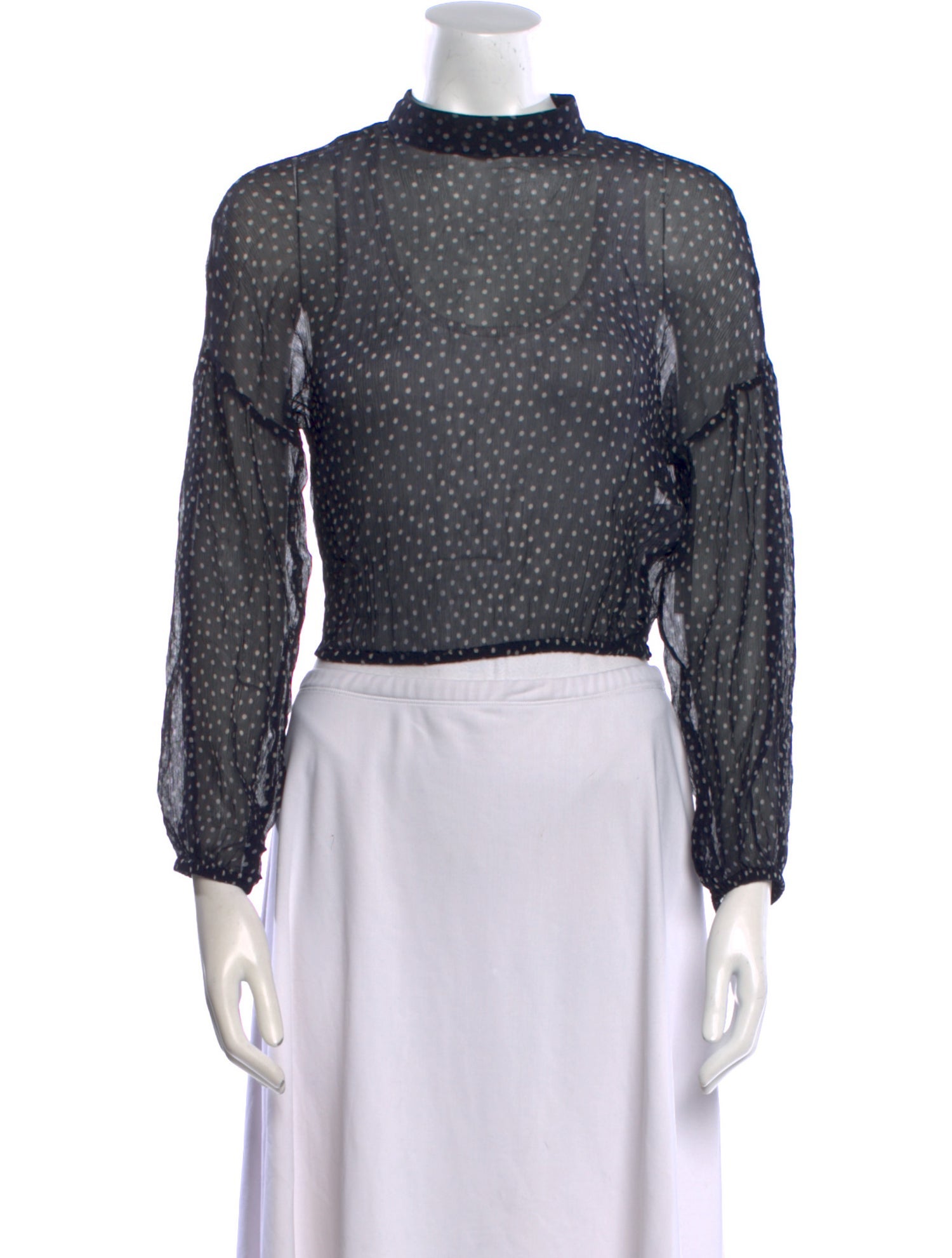 SIR. Silk Polka Dot Print Crop Top