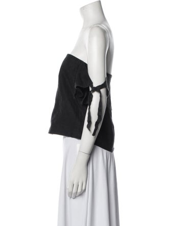 SIR. Linen Off-The-Shoulder Crop Top