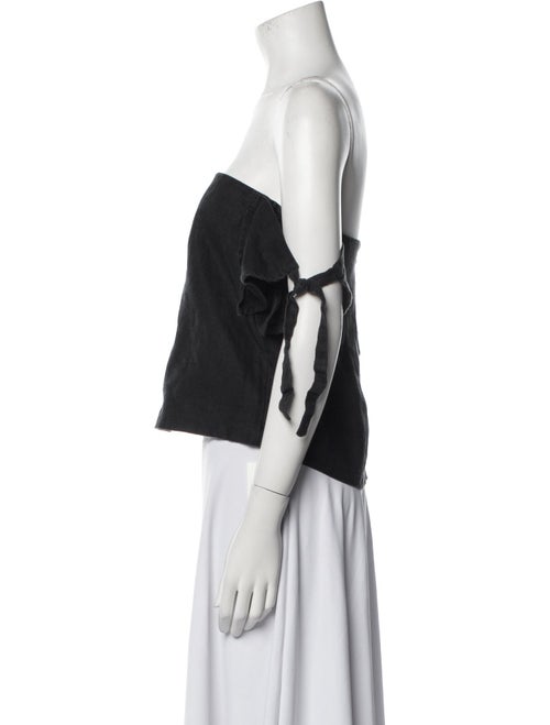 SIR. Linen Off-The-Shoulder Crop Top