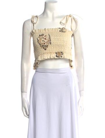 Sir. Tops Linen Square Neckline Crop Top XS