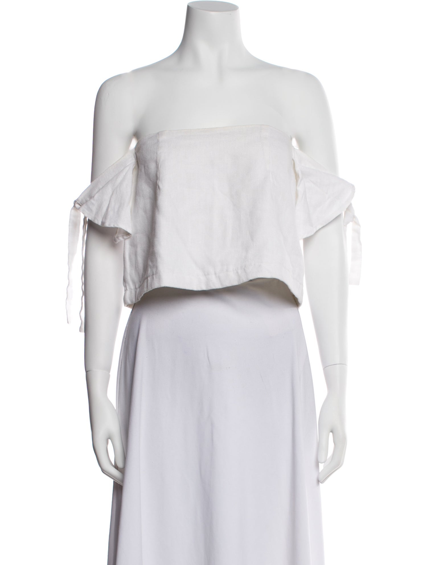 SIR. Linen Off-The-Shoulder Crop Top