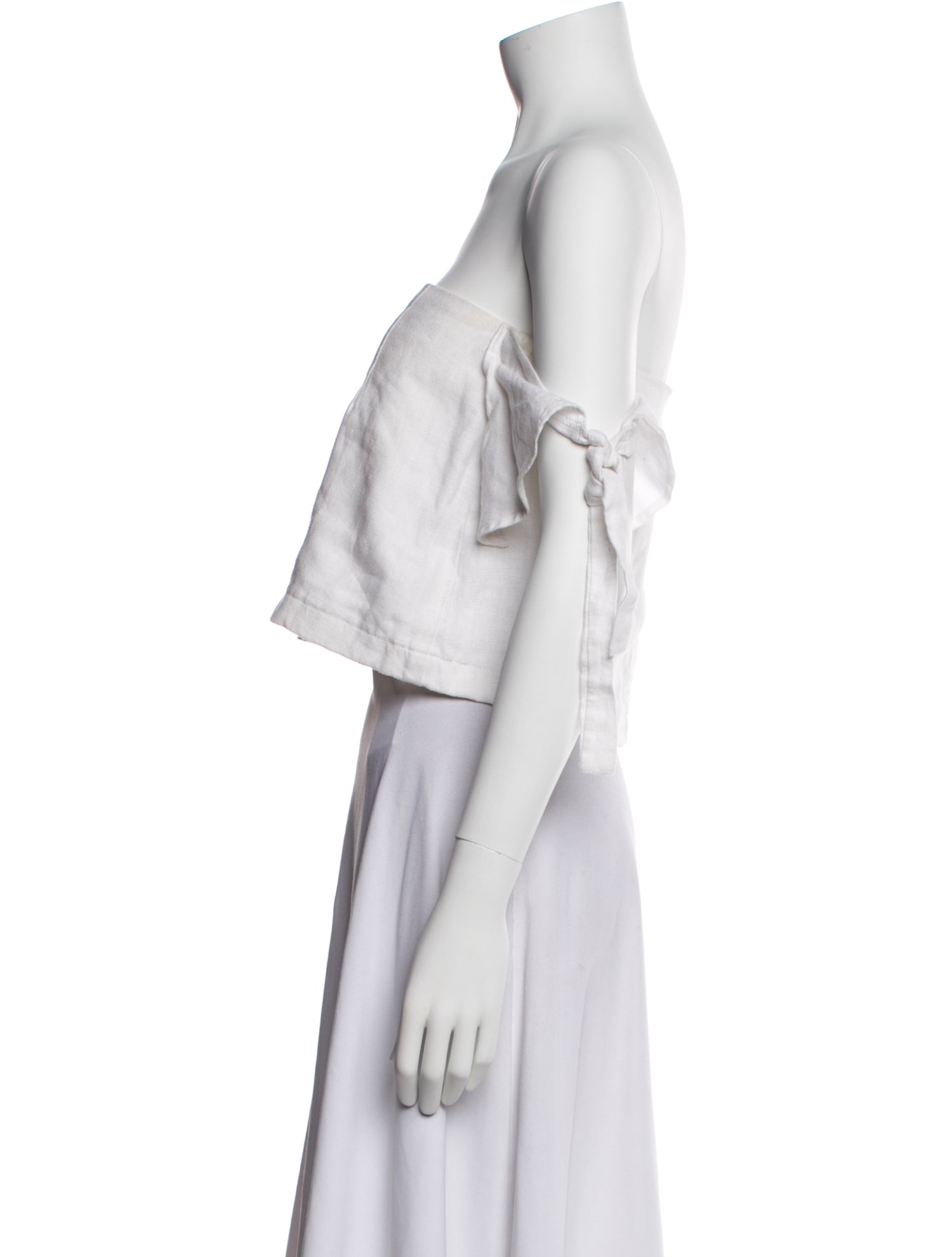 SIR. Linen Off-The-Shoulder Crop Top