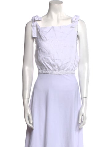 Sir. Tops Linen Square Neckline Crop Top L