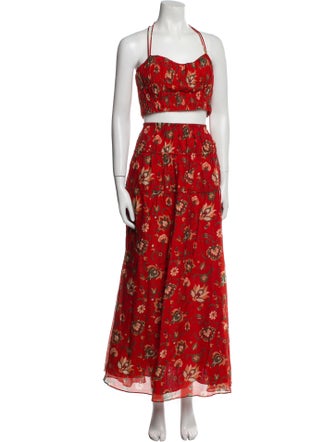 SIR. Floral Print Ruffle Embellishment Skirt Set