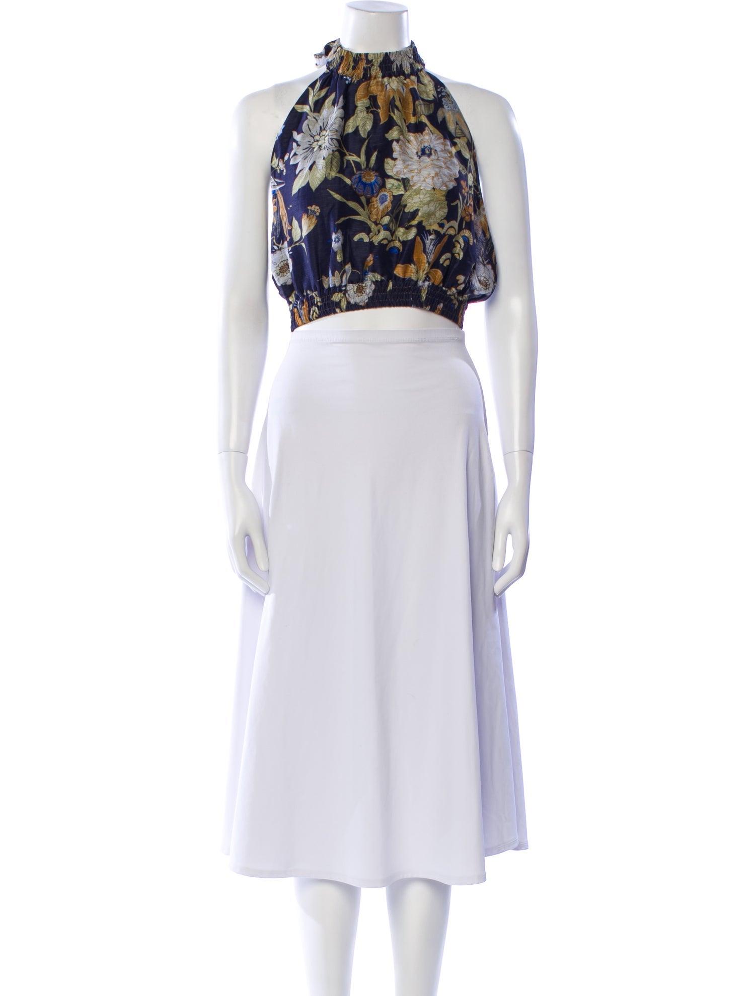 SIR. Linen Floral Print Crop Top