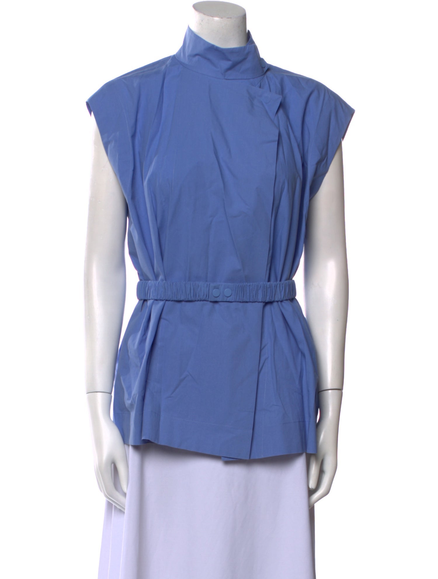 SIR. Mock Neck Short Sleeve Blouse