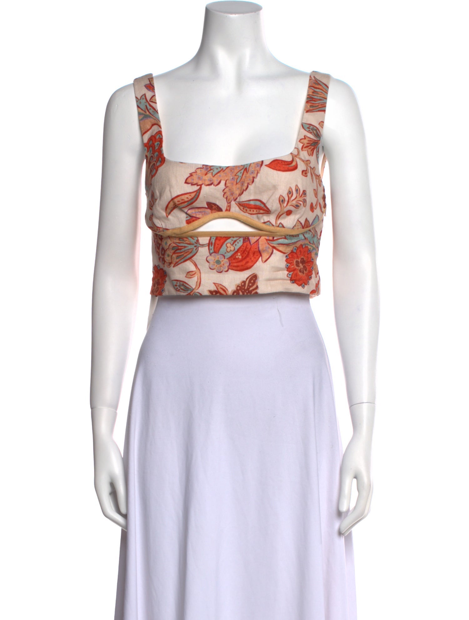 SIR. Linen Floral Print Crop Top