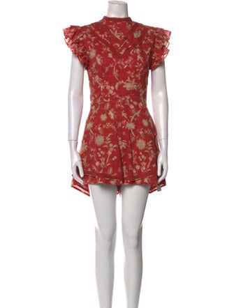 SIR. Floral Print Mock Neck Romper