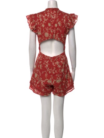 SIR. Floral Print Mock Neck Romper
