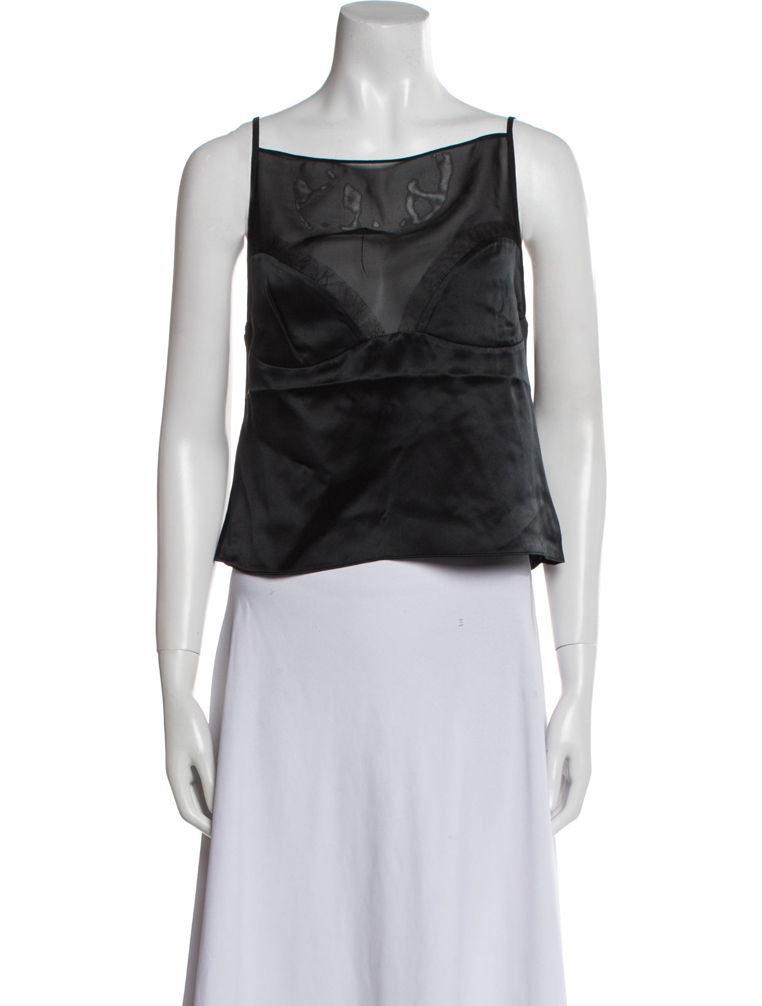 SIR. Silk Bateau Neckline Crop Top