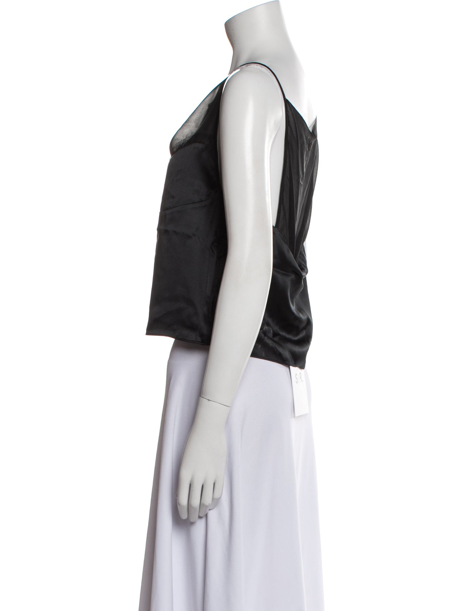 SIR. Silk Bateau Neckline Crop Top