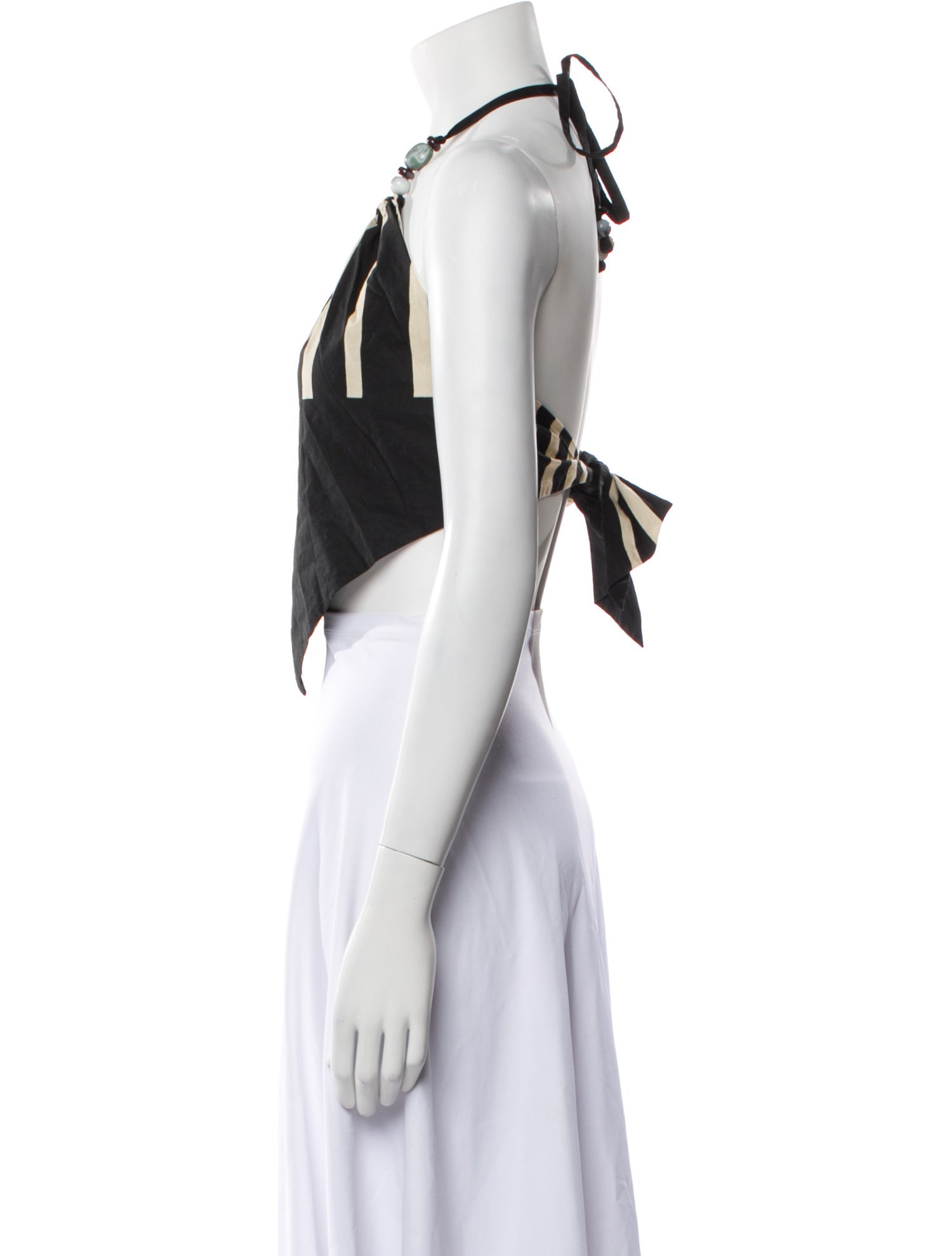 SIR. Graphic Print Halterneck Crop Top