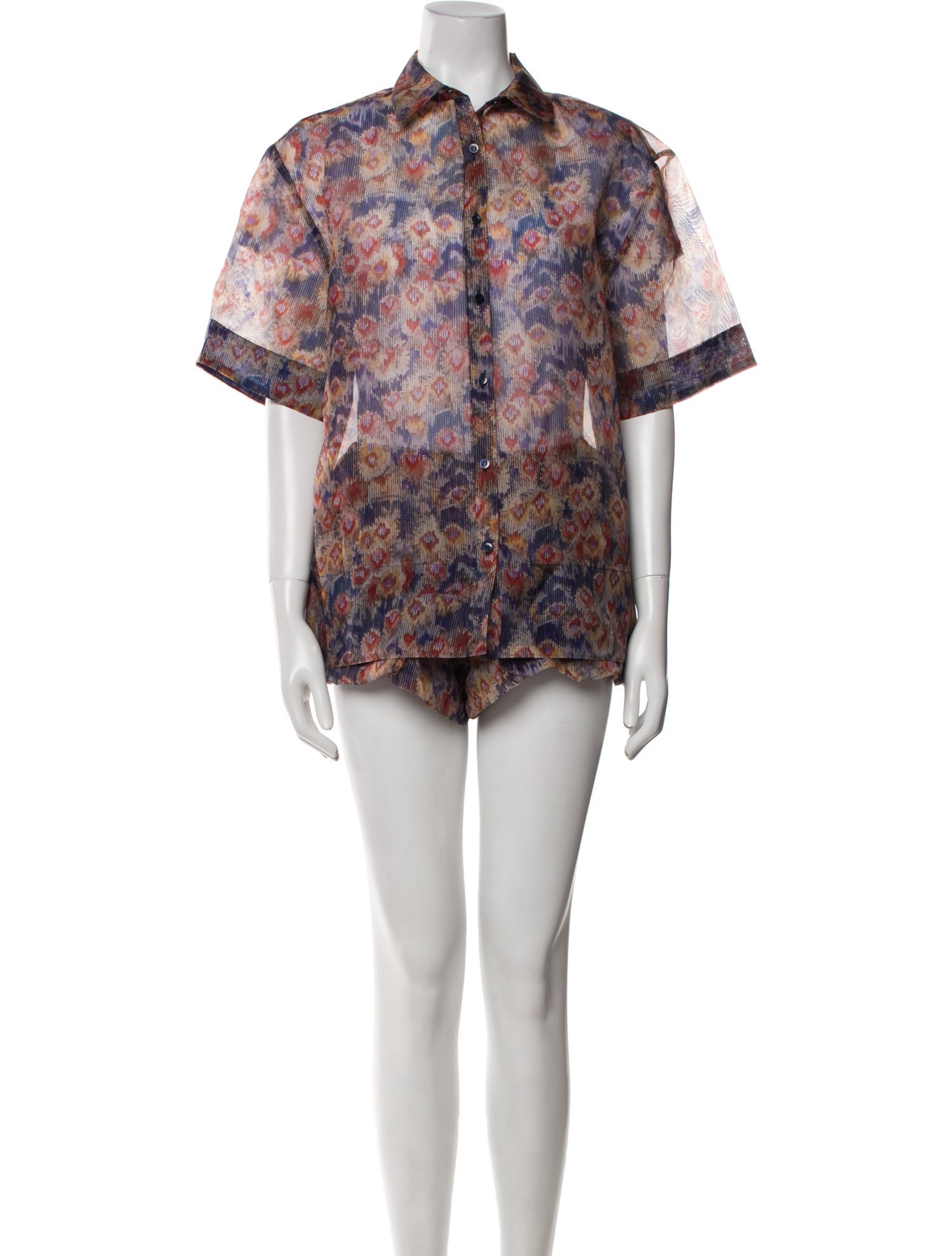 SIR. Silk Paisley Print Button-Up Top