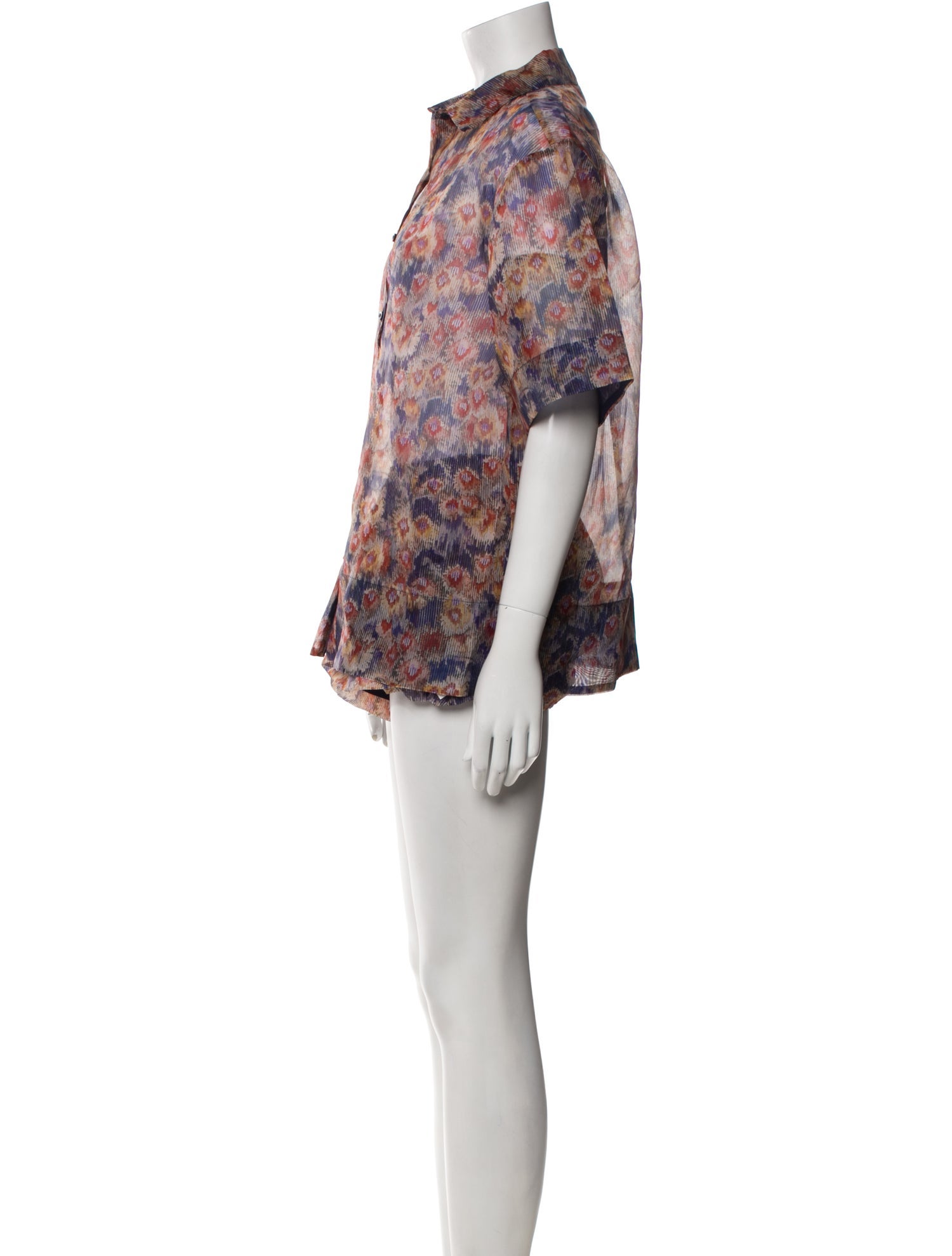 SIR. Silk Paisley Print Button-Up Top