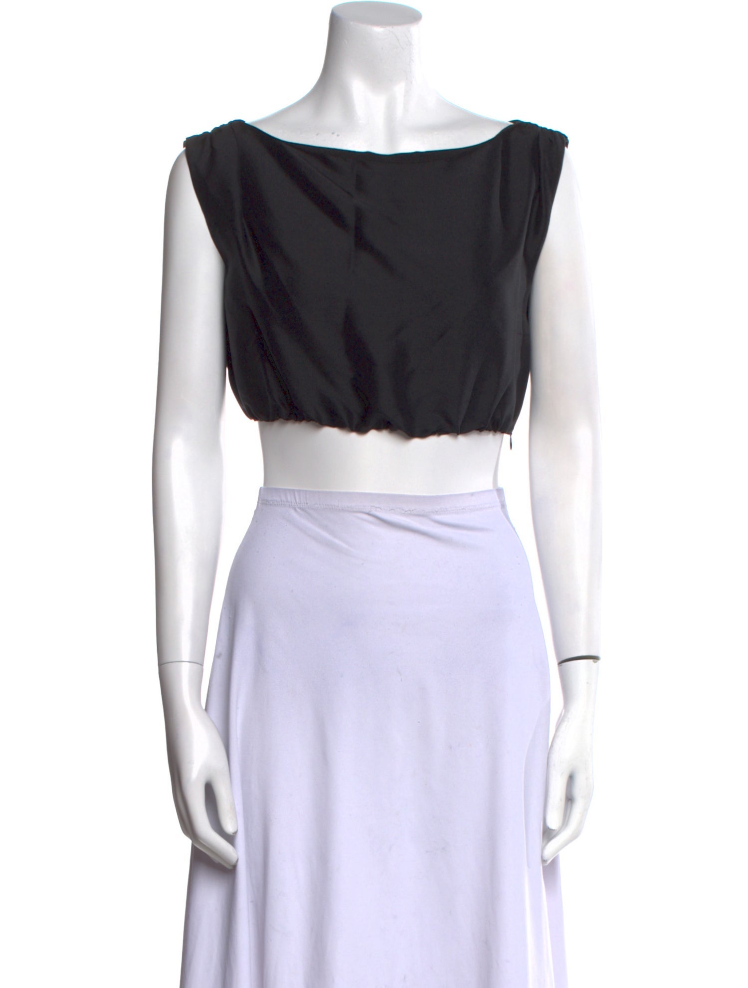 SIR. Silk Bateau Neckline Crop Top