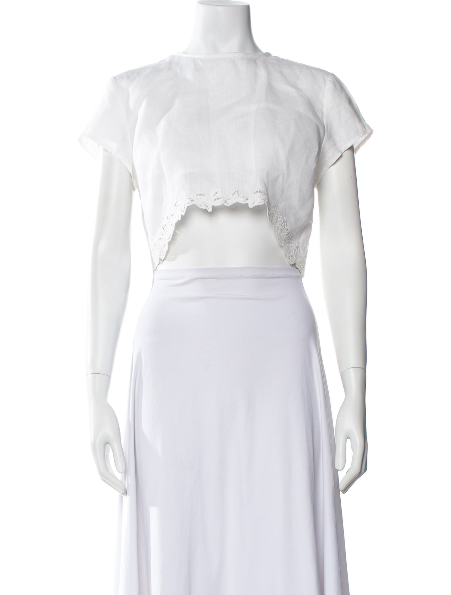 SIR. Linen Bateau Neckline Crop Top