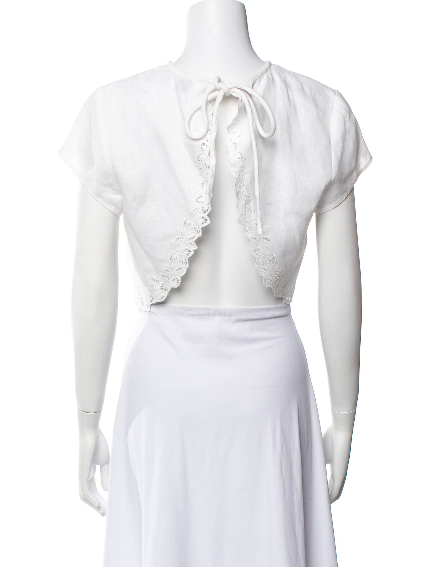 SIR. Linen Bateau Neckline Crop Top