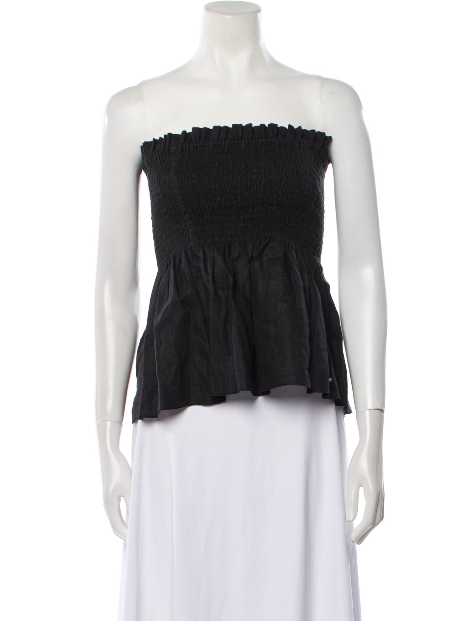 SIR. Linen Strapless Crop Top