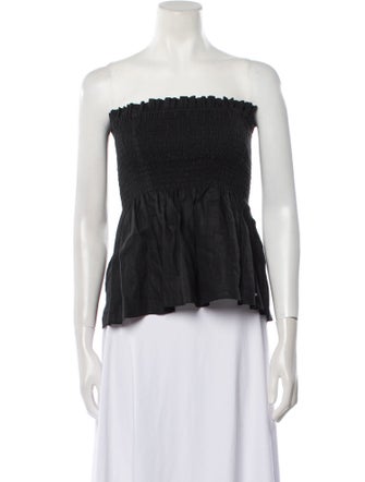 SIR. Linen Strapless Crop Top