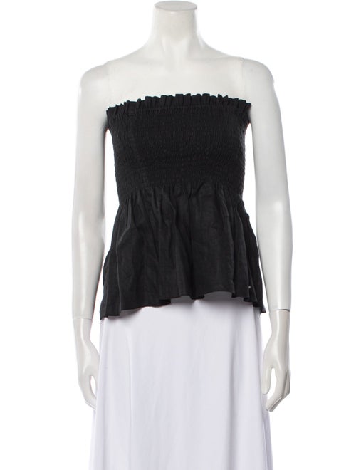 SIR. Linen Strapless Crop Top