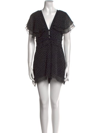 SIR. Silk Polka Dot Print Romper