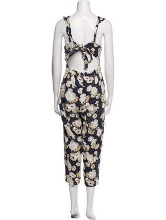SIR. Linen Floral Print Jumpsuit
