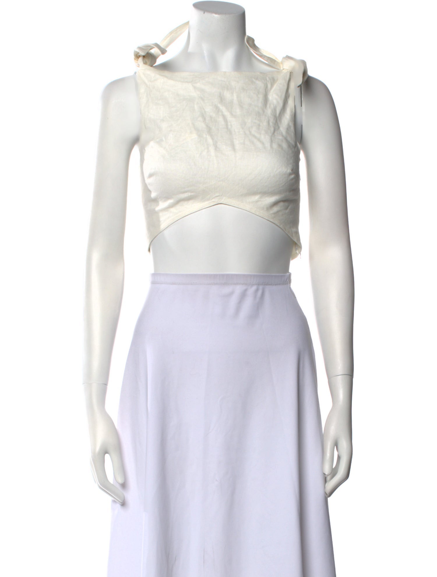 SIR. Linen Bateau Neckline Crop Top