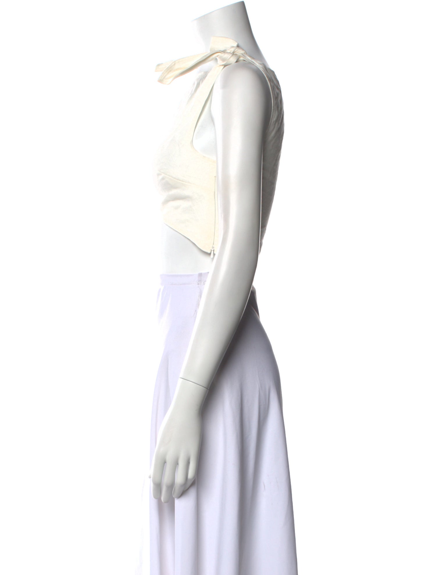 SIR. Linen Bateau Neckline Crop Top