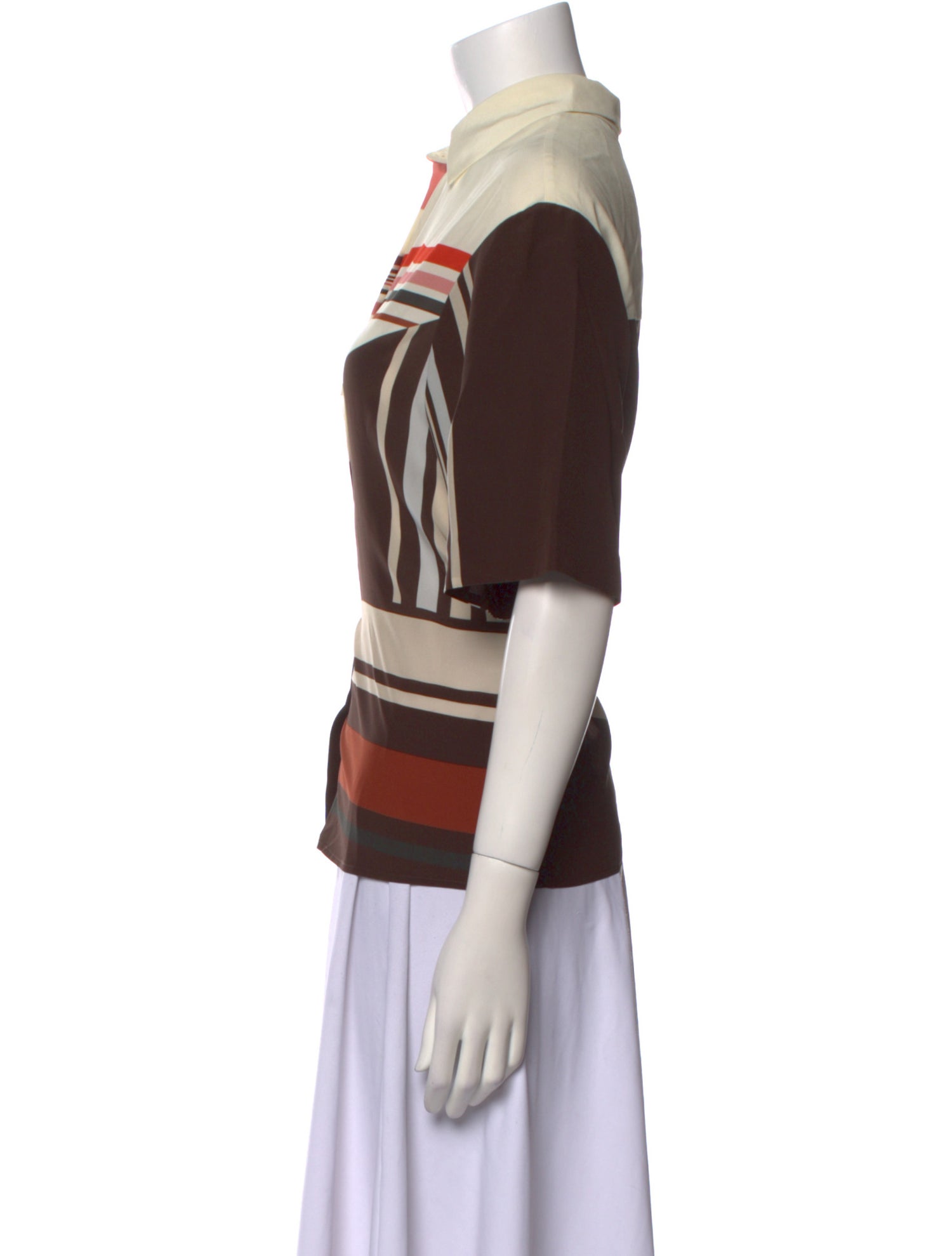 SIR. Silk Striped Button-Up Top