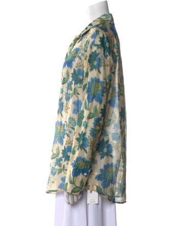 SIR. Floral Print Long Sleeve Button-Up Top
