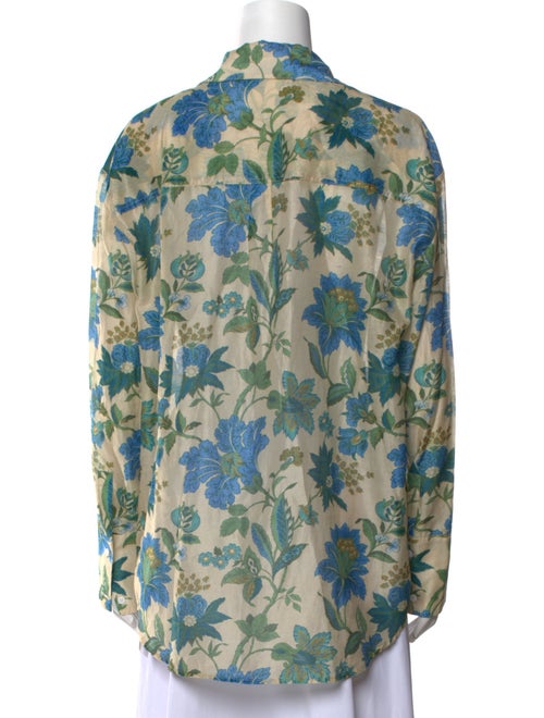 SIR. Floral Print Long Sleeve Button-Up Top
