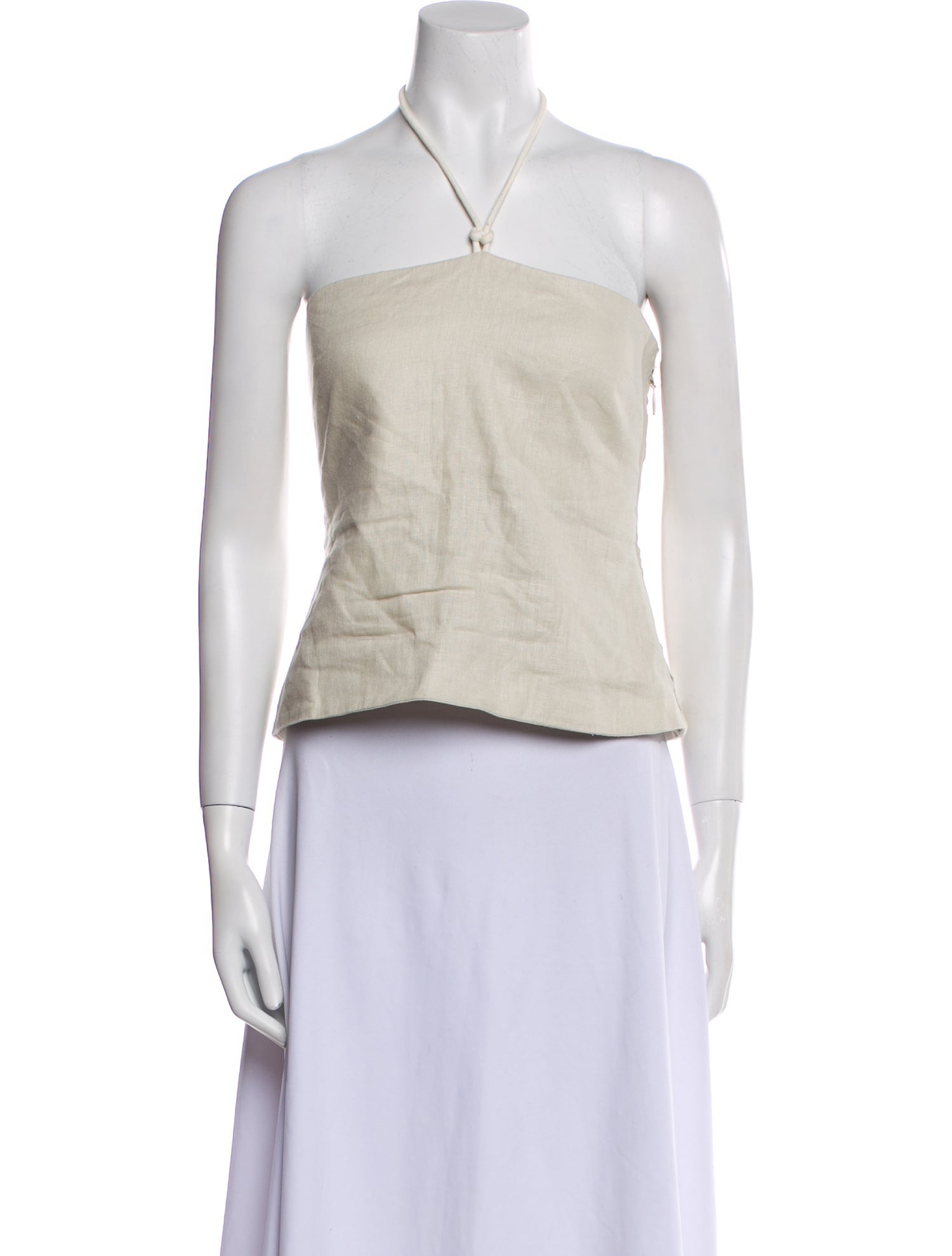 SIR. Linen Strapless Crop Top
