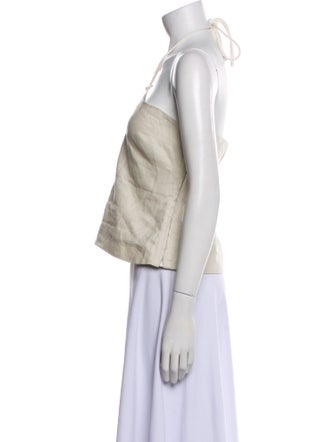 SIR. Linen Strapless Crop Top