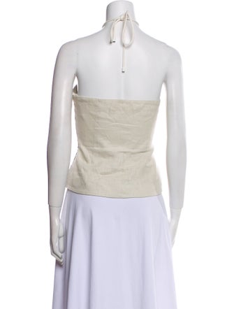 SIR. Linen Strapless Crop Top