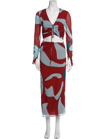 SIR. Silk Floral Print Skirt Set