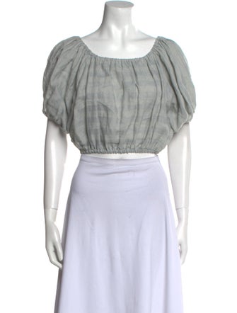 SIR. Linen Scoop Neck Crop Top