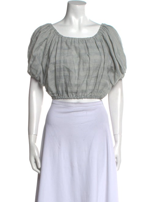 SIR. Linen Scoop Neck Crop Top