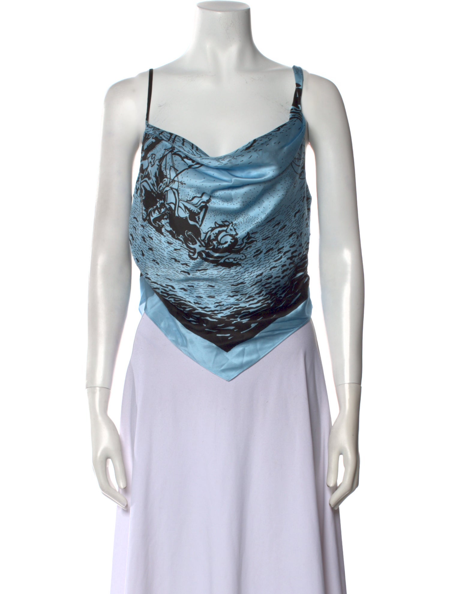 SIR. Silk Cowl Neck Crop Top