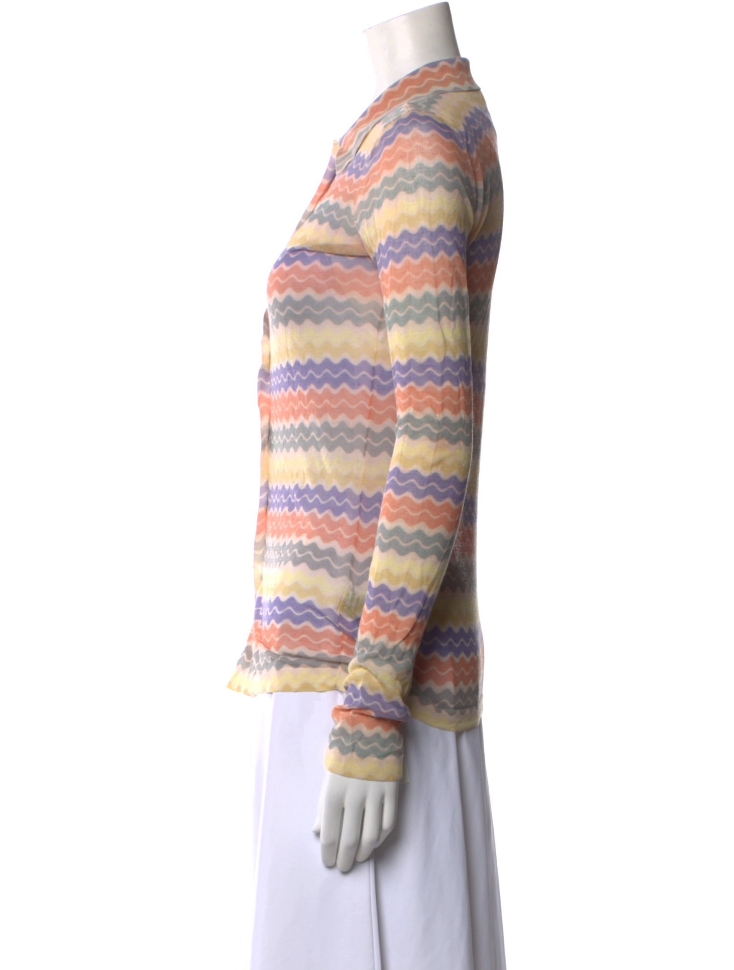 SIR. Striped Long Sleeve Button-Up Top