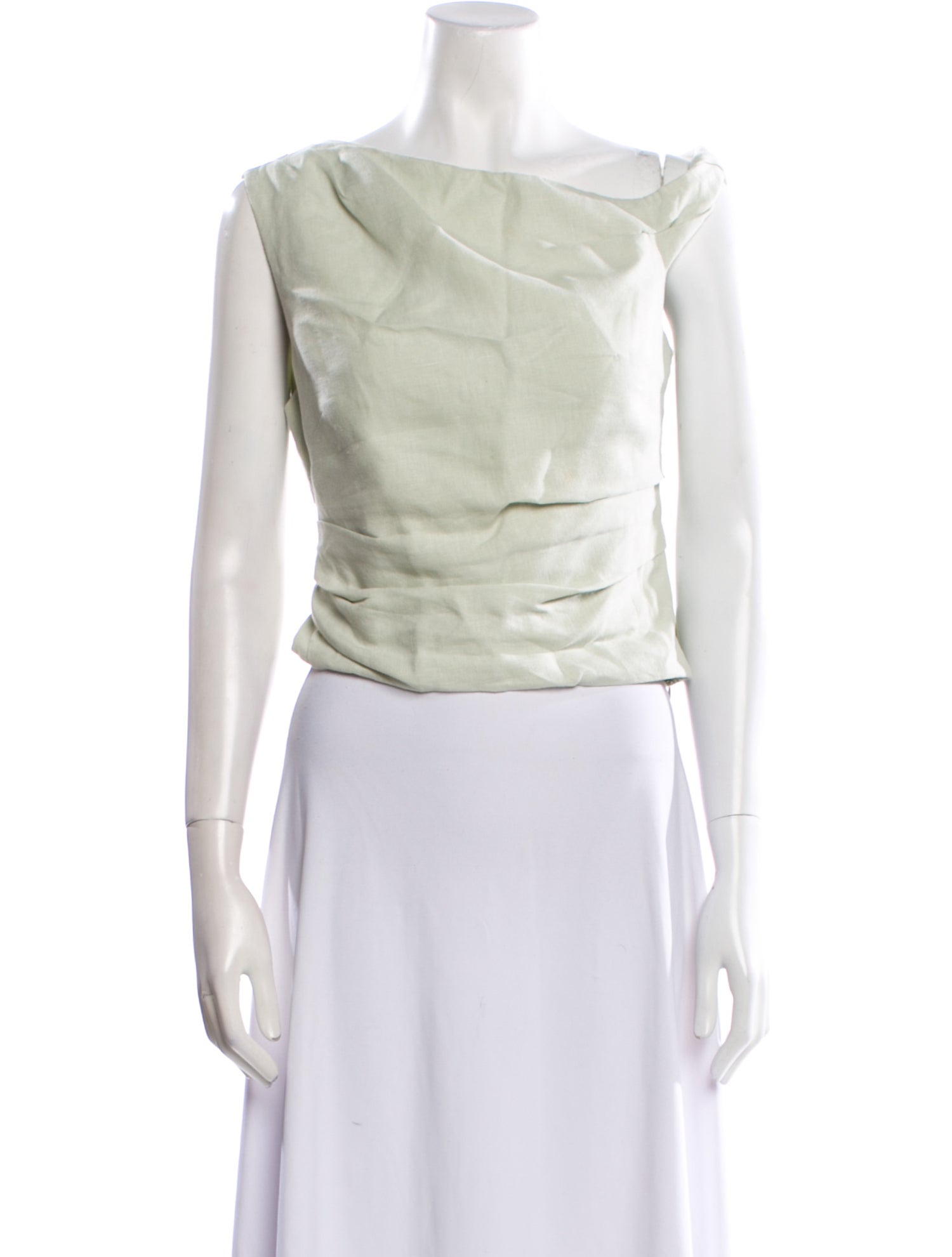 SIR. Linen One-Shoulder Crop Top