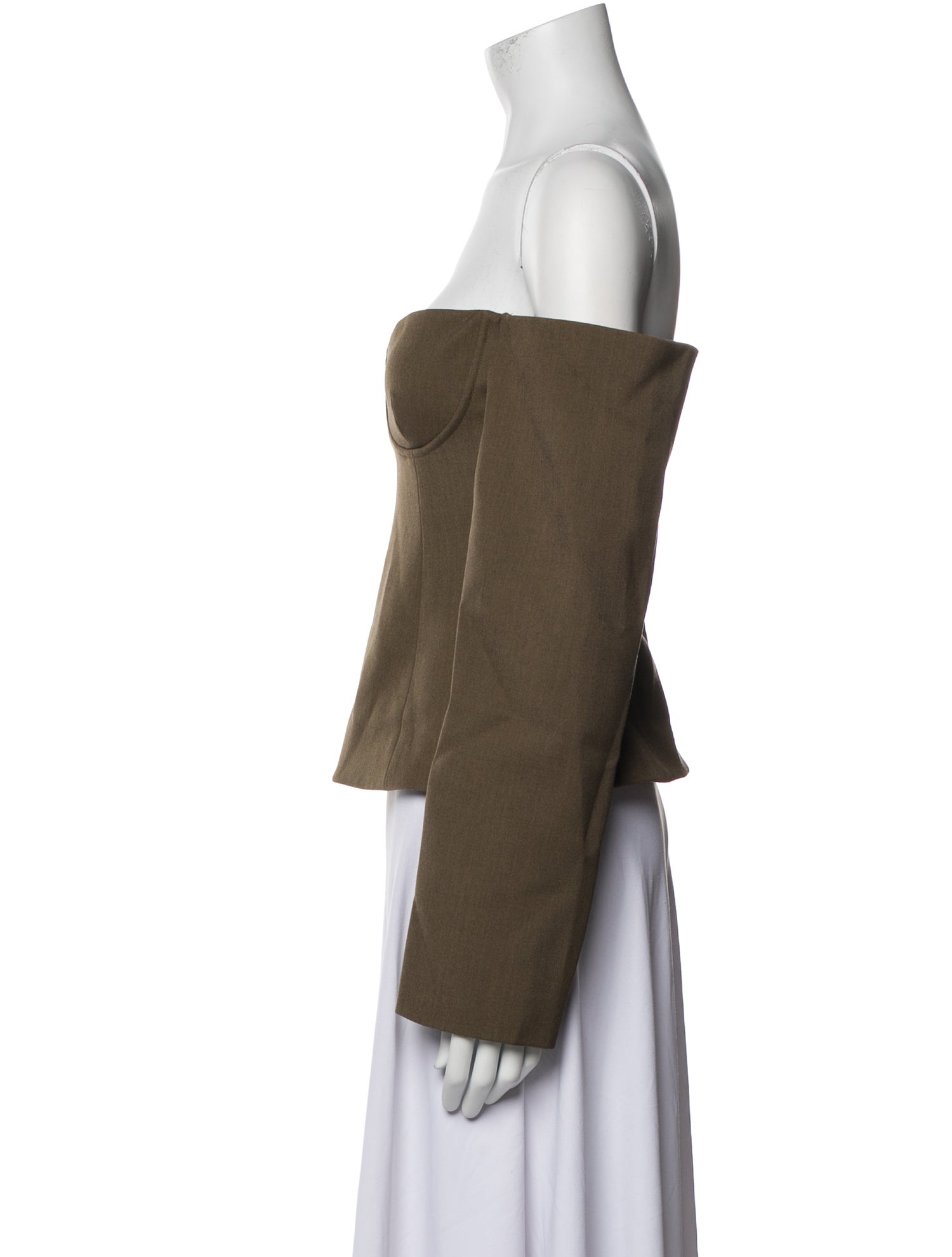 SIR. Off-The-Shoulder Long Sleeve Crop Top