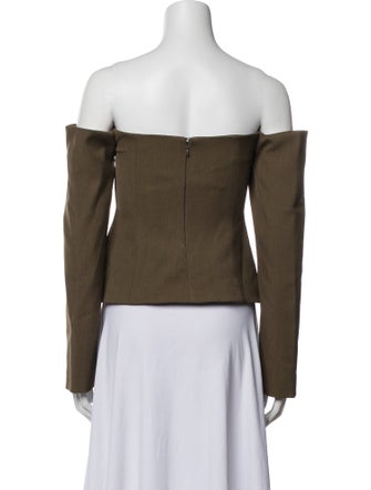 SIR. Off-The-Shoulder Long Sleeve Crop Top