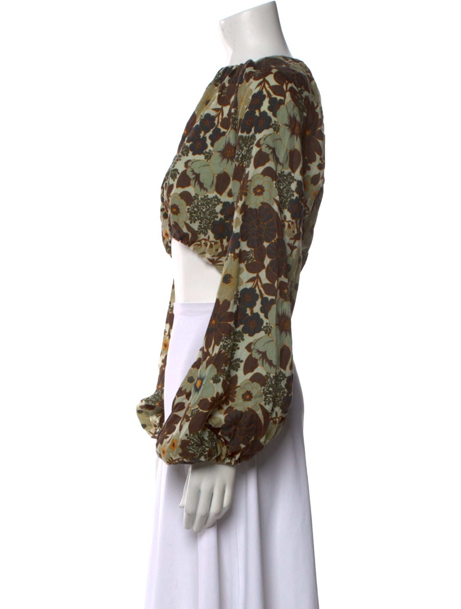 SIR. Floral Print Scoop Neck Crop Top